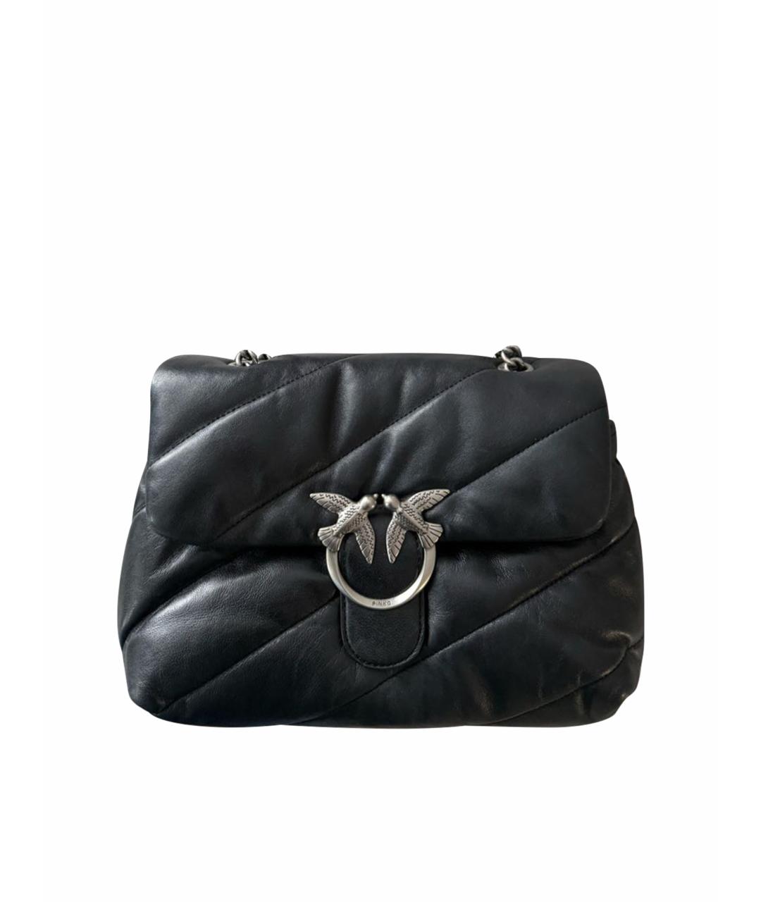 PINKO Черная кожаная сумка через плечо, фото 1