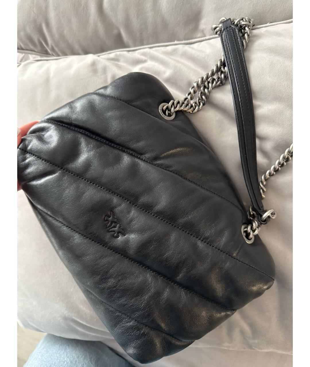 PINKO Черная кожаная сумка через плечо, фото 6