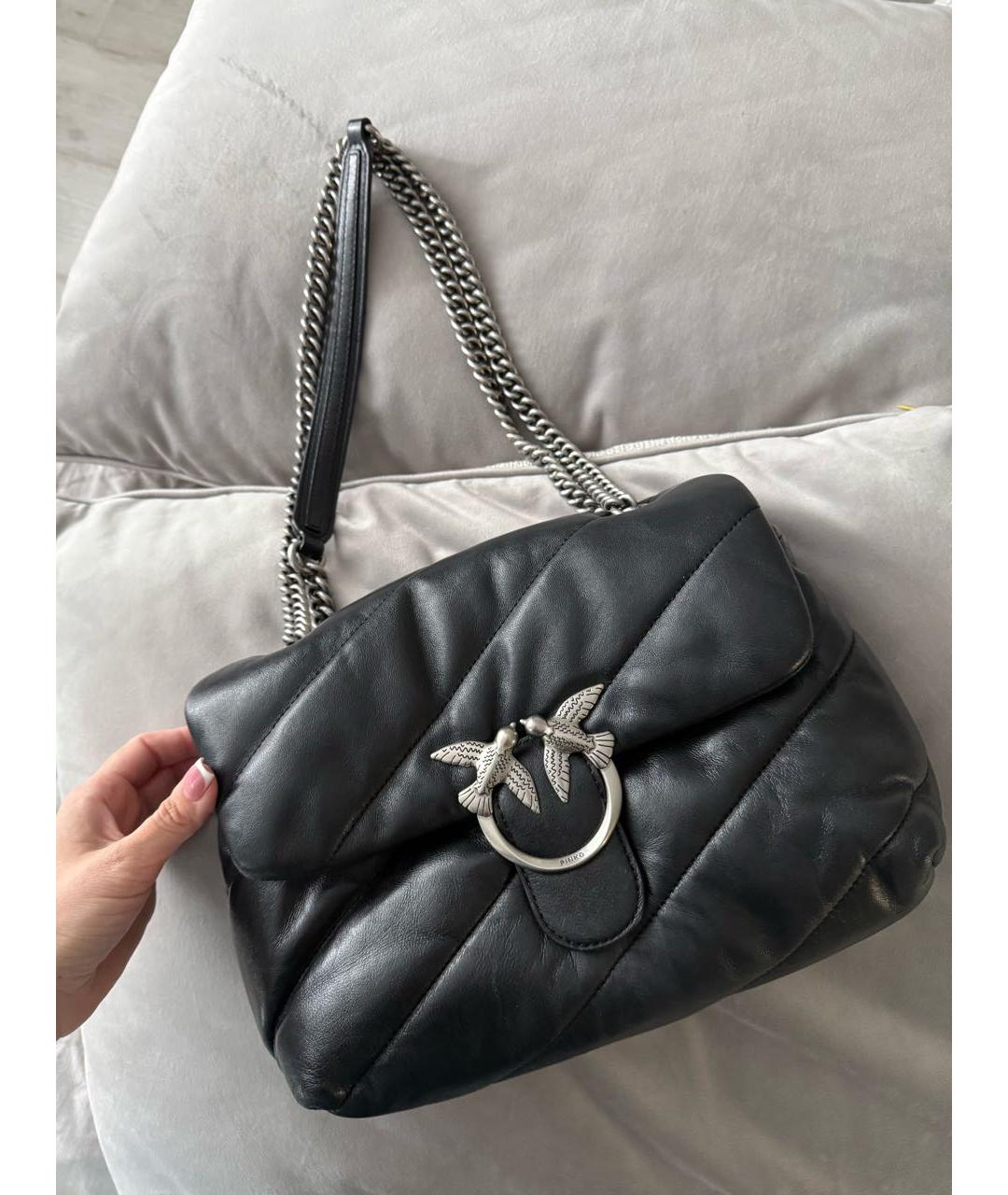 PINKO Черная кожаная сумка через плечо, фото 2