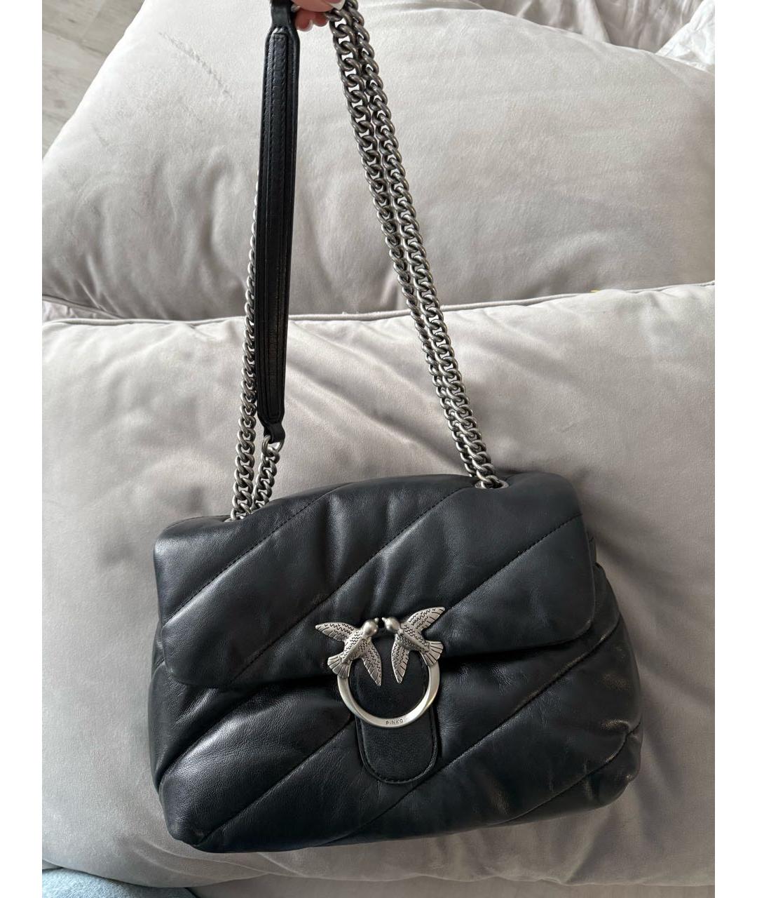 PINKO Черная кожаная сумка через плечо, фото 9