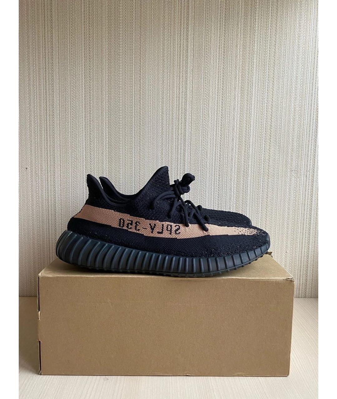 ADIDAS YEEZY Черные текстильные низкие кроссовки / кеды, фото 4