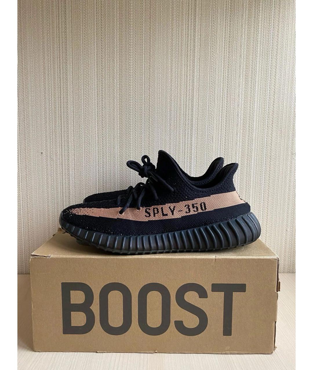 ADIDAS YEEZY Черные текстильные низкие кроссовки / кеды, фото 5
