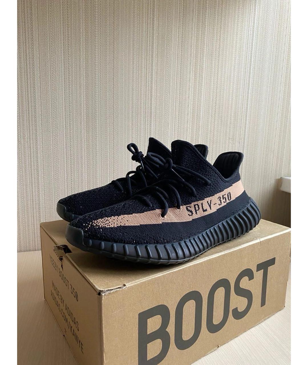 ADIDAS YEEZY Черные текстильные низкие кроссовки / кеды, фото 3