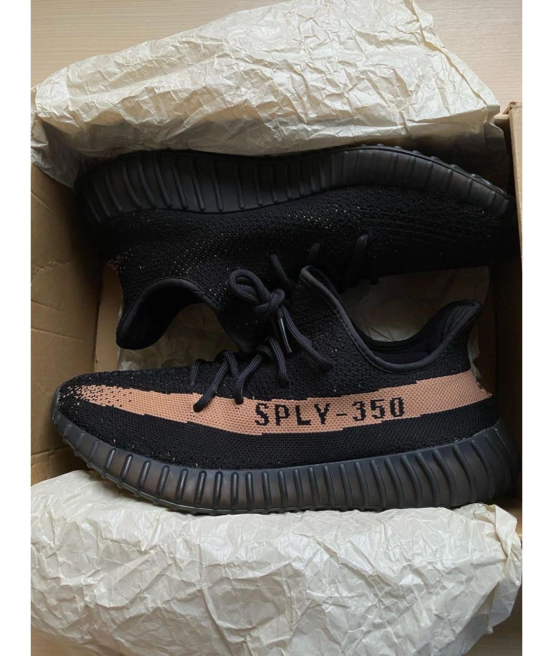 ADIDAS YEEZY Черные текстильные низкие кроссовки / кеды, фото 2