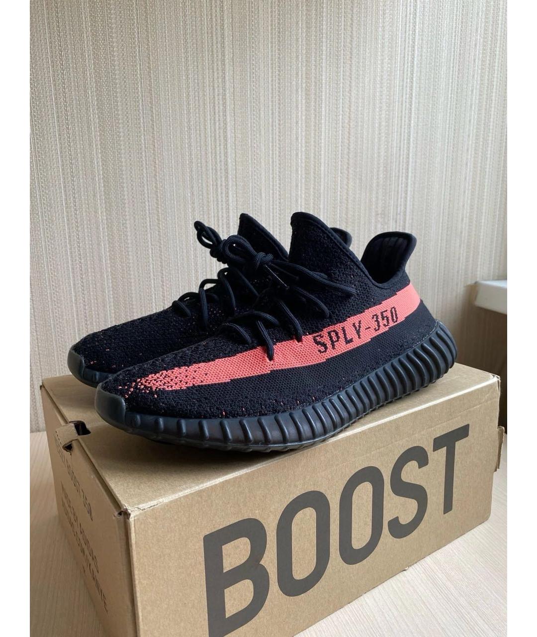 ADIDAS YEEZY Черные текстильные низкие кроссовки / кеды, фото 3