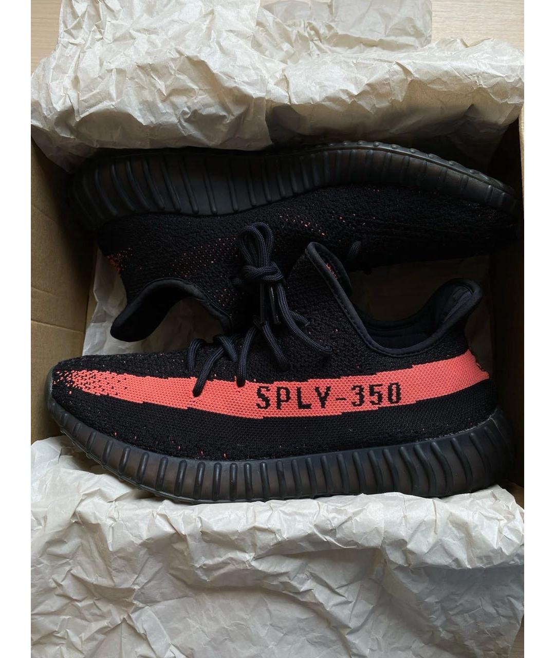 ADIDAS YEEZY Черные текстильные низкие кроссовки / кеды, фото 2