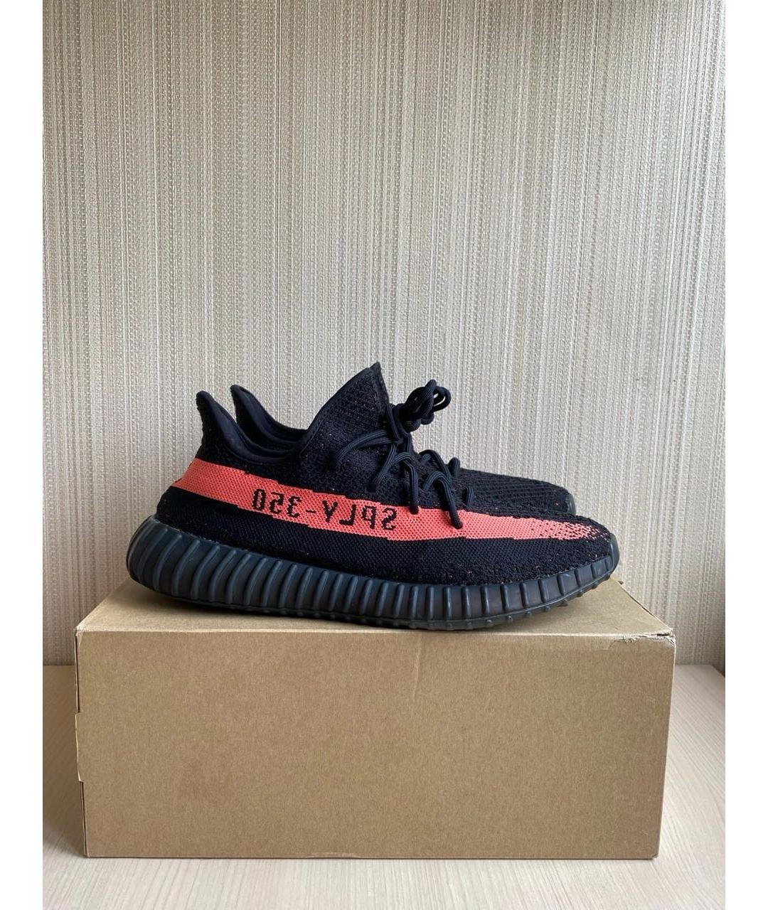 ADIDAS YEEZY Черные текстильные низкие кроссовки / кеды, фото 4