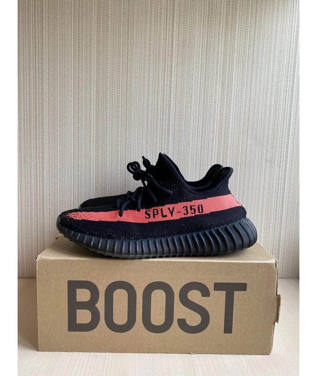 ADIDAS YEEZY Черные текстильные низкие кроссовки / кеды, фото 5