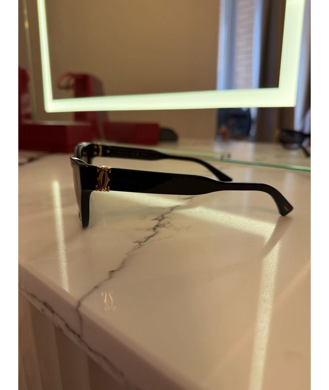 CARTIER Черные пластиковые солнцезащитные очки, фото 3