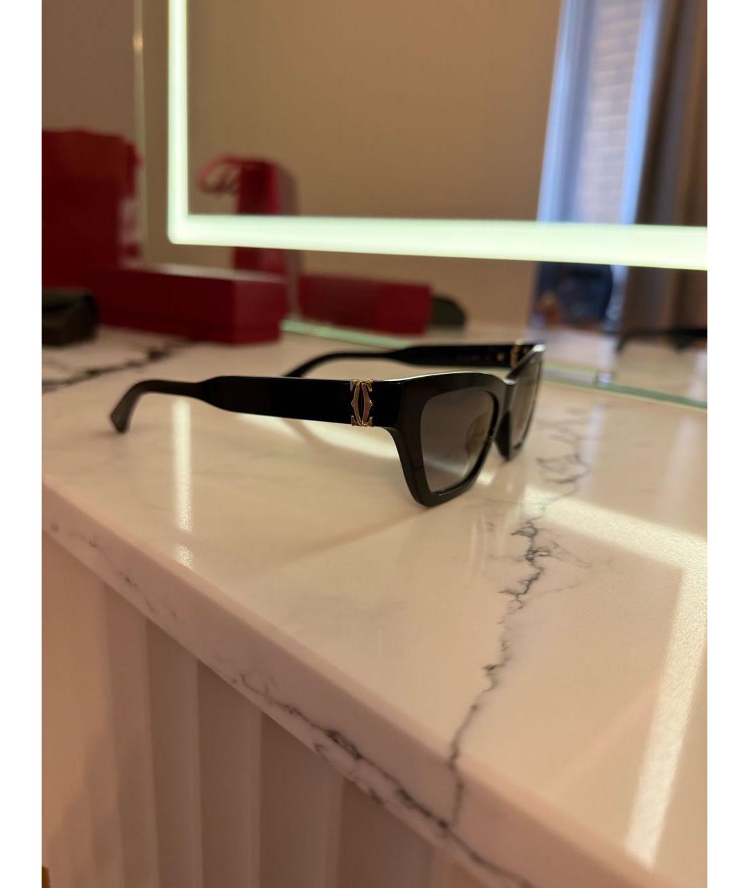 CARTIER Черные пластиковые солнцезащитные очки, фото 2
