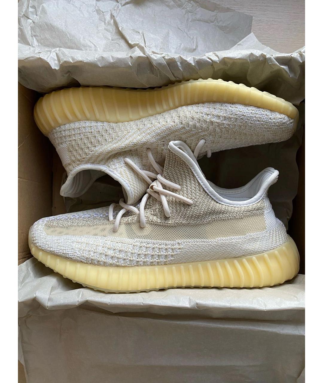 ADIDAS YEEZY Желтые текстильные низкие кроссовки / кеды, фото 2