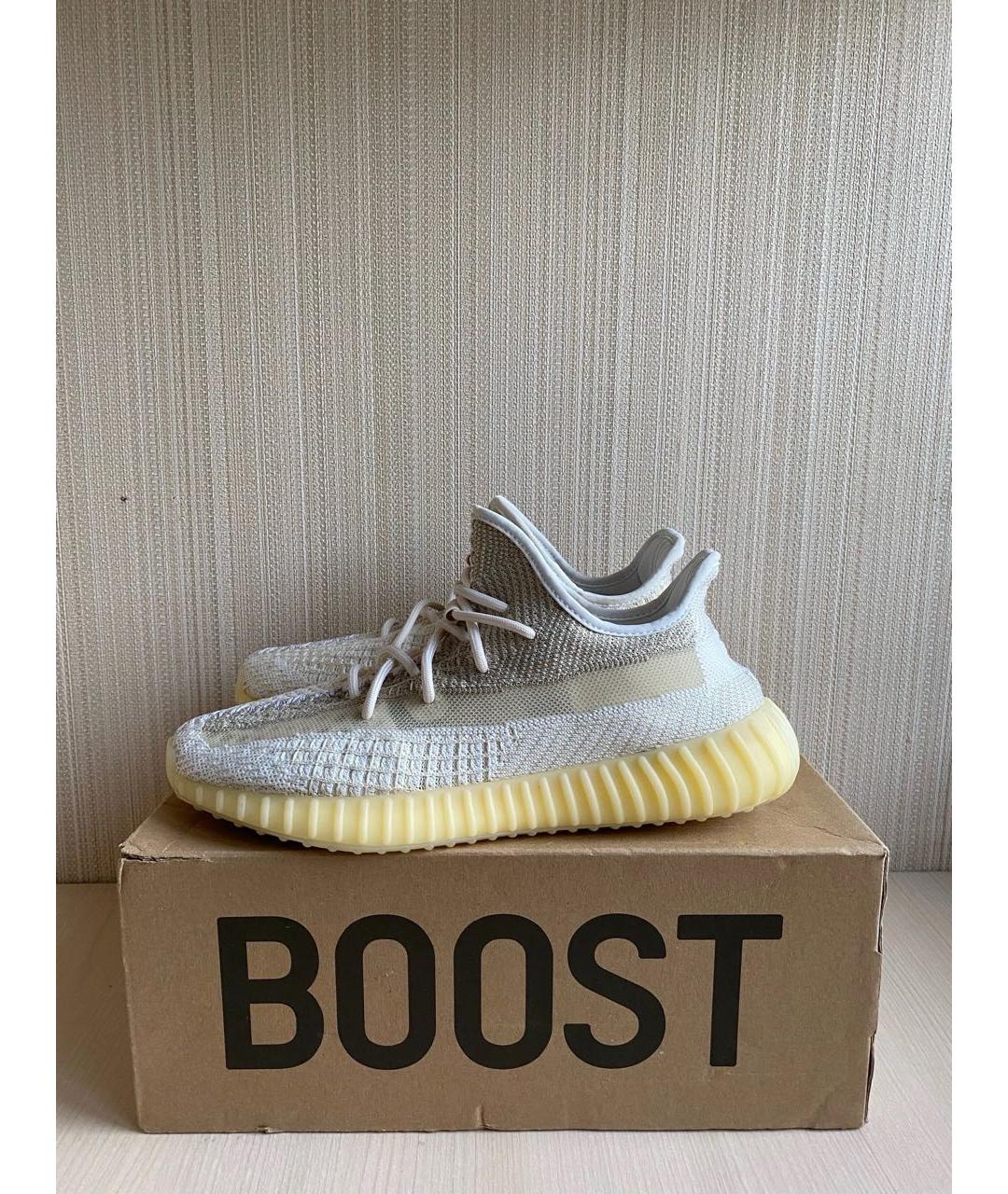 ADIDAS YEEZY Желтые текстильные низкие кроссовки / кеды, фото 3