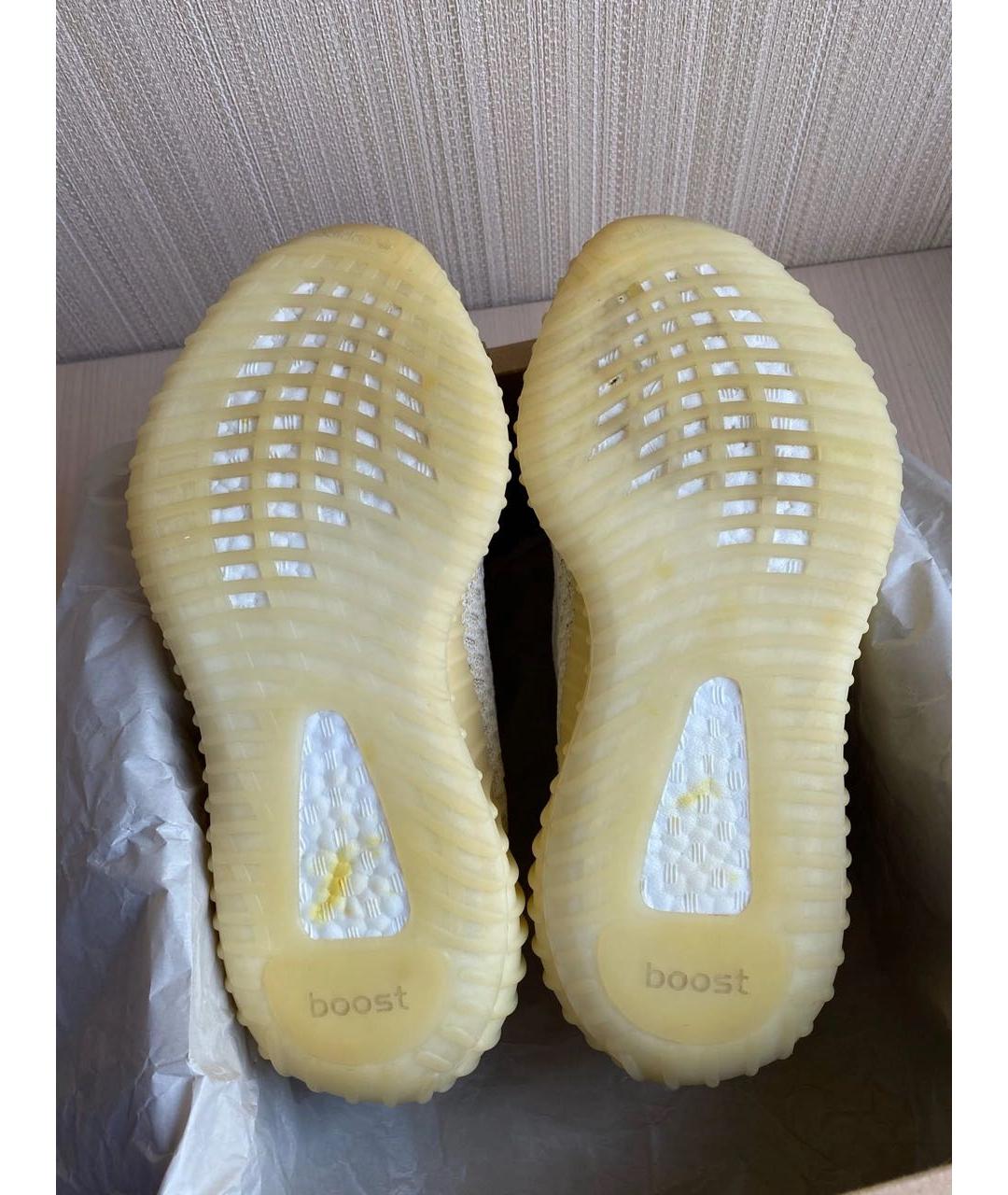 ADIDAS YEEZY Желтые текстильные низкие кроссовки / кеды, фото 5