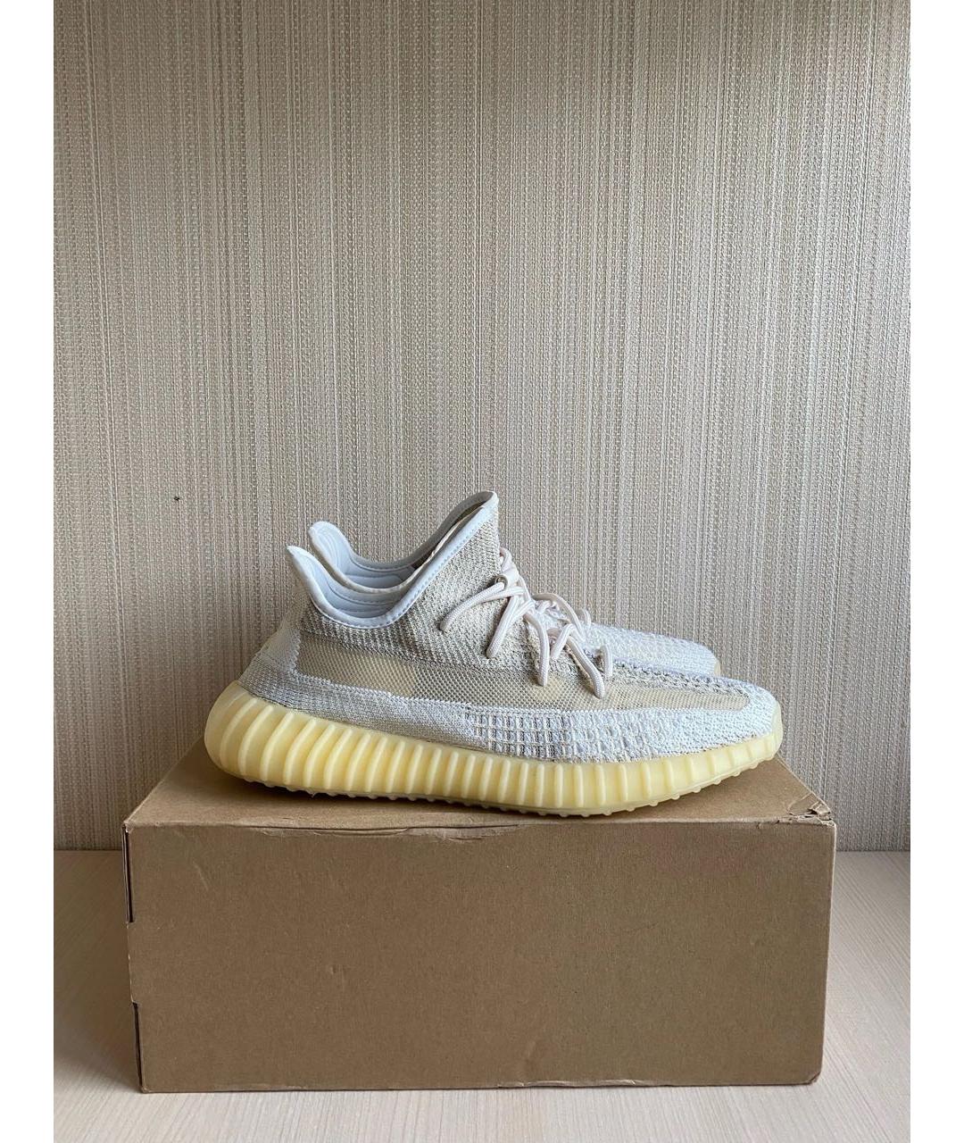 ADIDAS YEEZY Желтые текстильные низкие кроссовки / кеды, фото 4