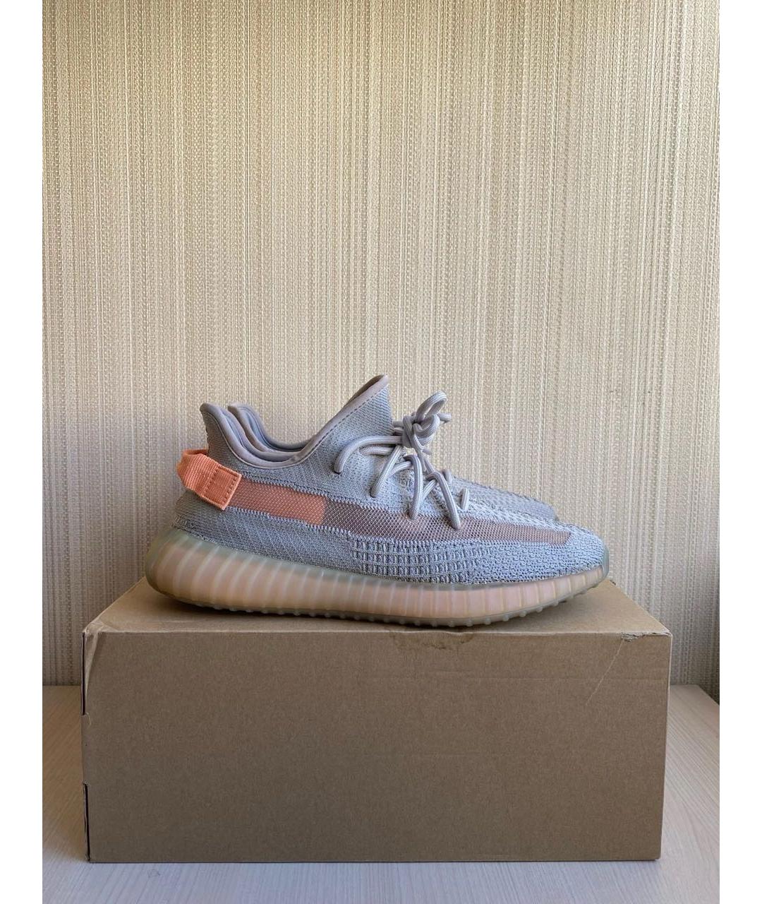 ADIDAS YEEZY Серые текстильные низкие кроссовки / кеды, фото 4