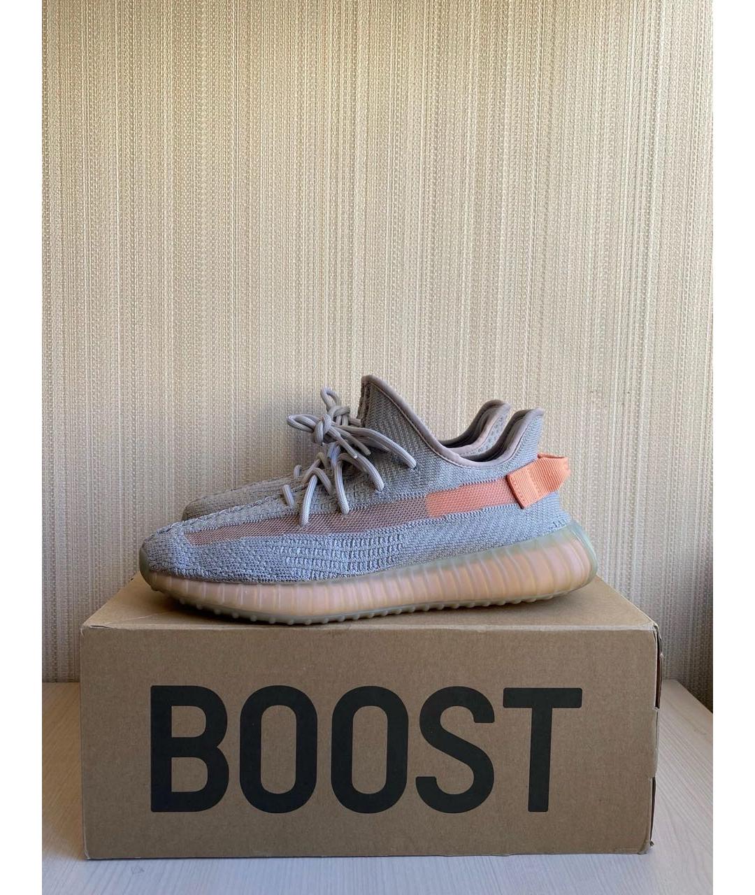ADIDAS YEEZY Серые текстильные низкие кроссовки / кеды, фото 3