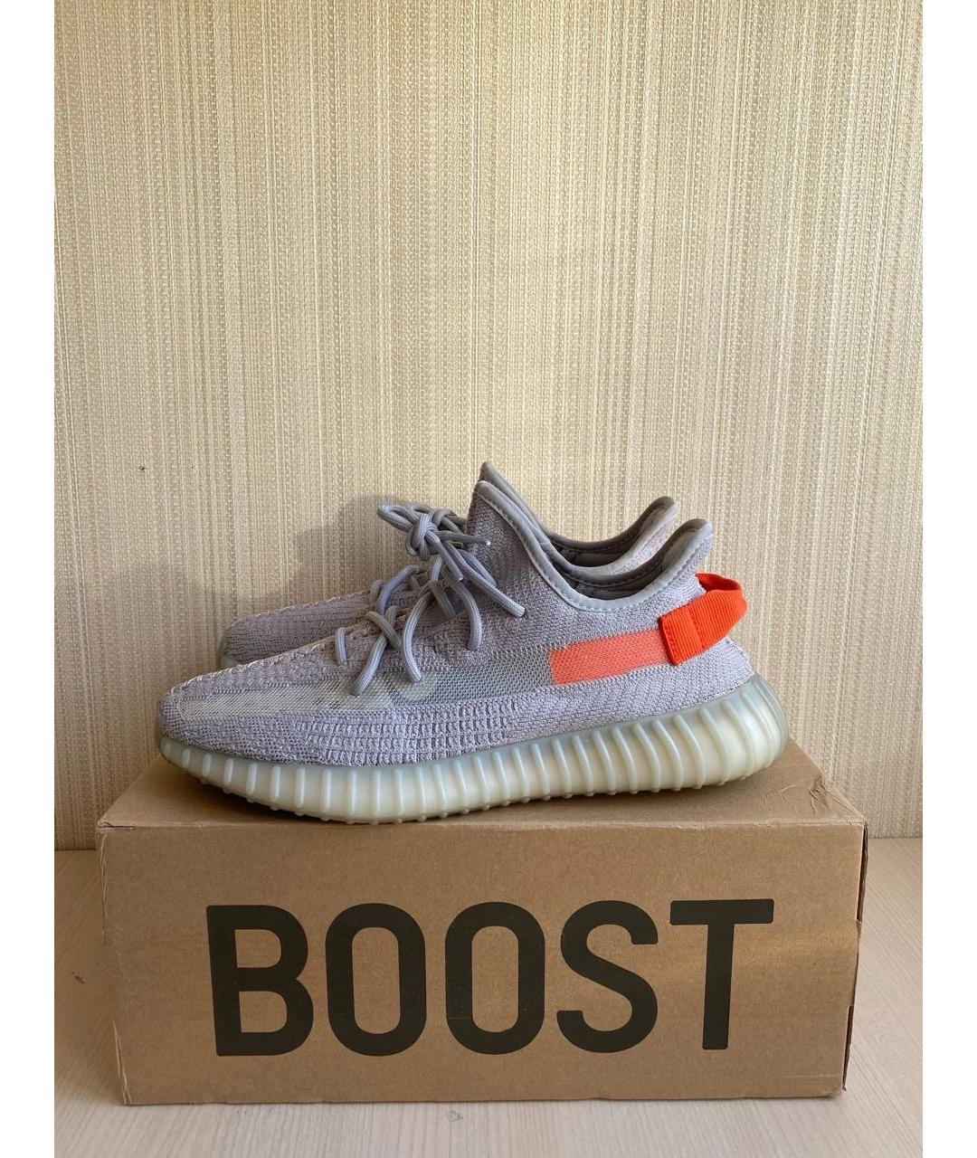 ADIDAS YEEZY Серые текстильные низкие кроссовки / кеды, фото 4
