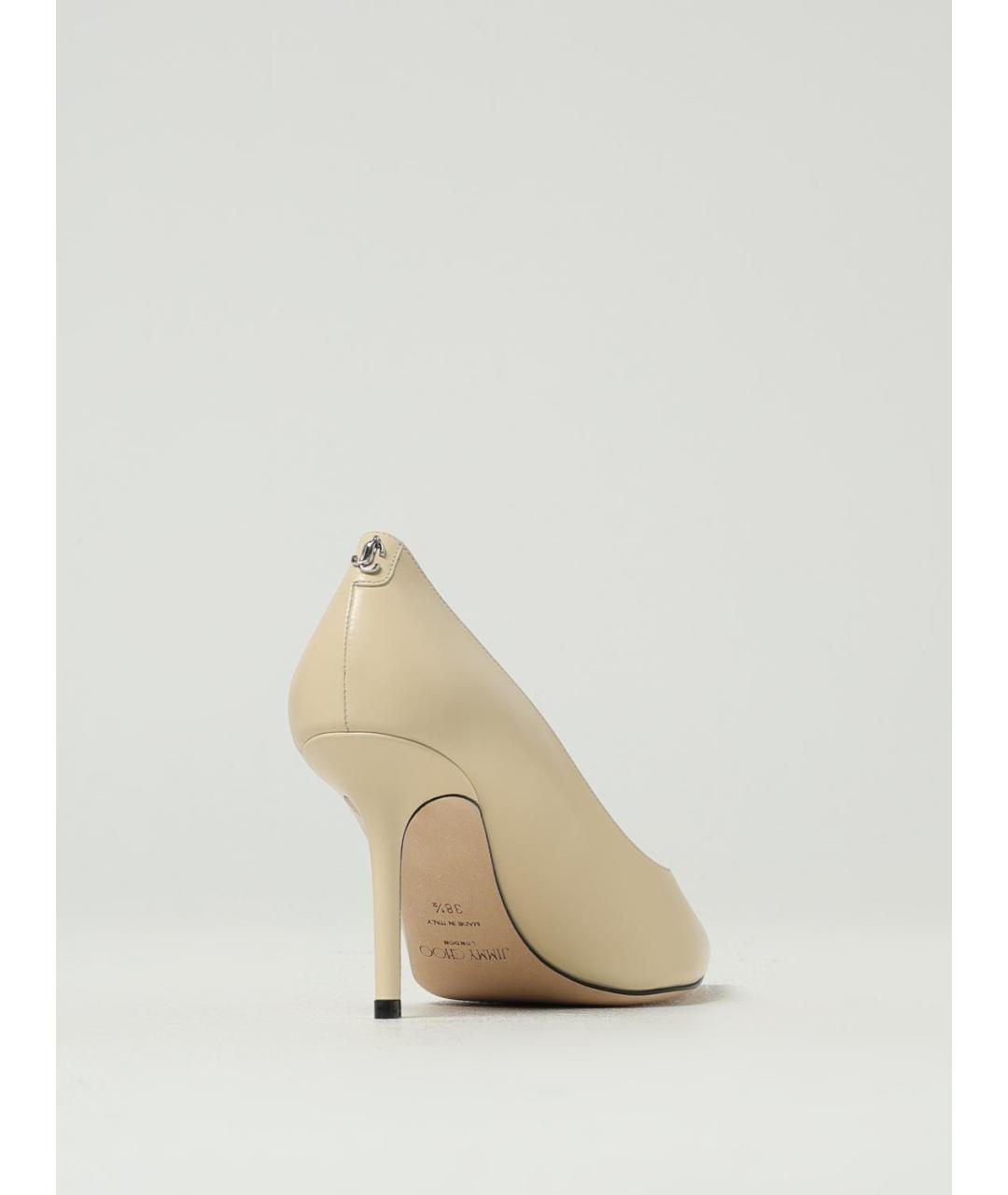 JIMMY CHOO Бежевые кожаные туфли, фото 3