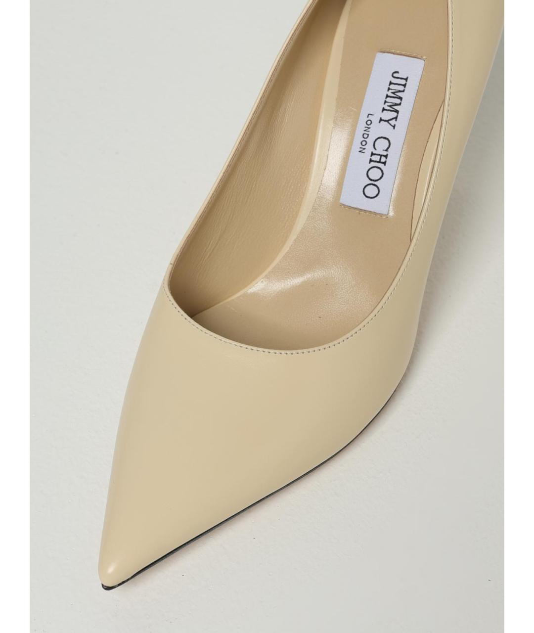 JIMMY CHOO Бежевые кожаные туфли, фото 4