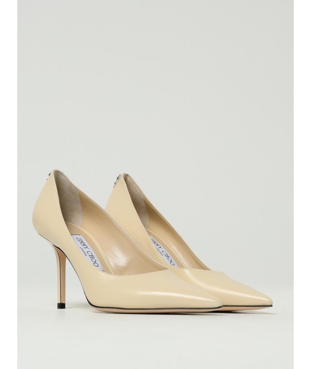 JIMMY CHOO Бежевые кожаные туфли, фото 2