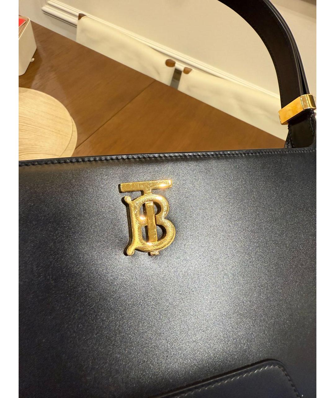 BURBERRY Черная кожаная сумка через плечо, фото 6
