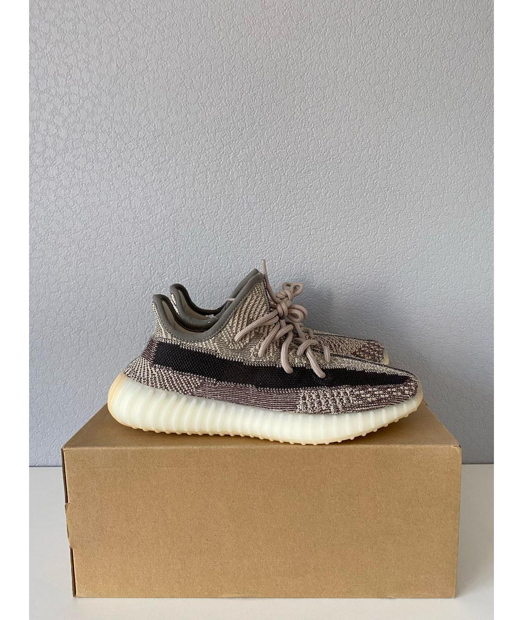 ADIDAS YEEZY Бежевые текстильные низкие кроссовки / кеды, фото 3