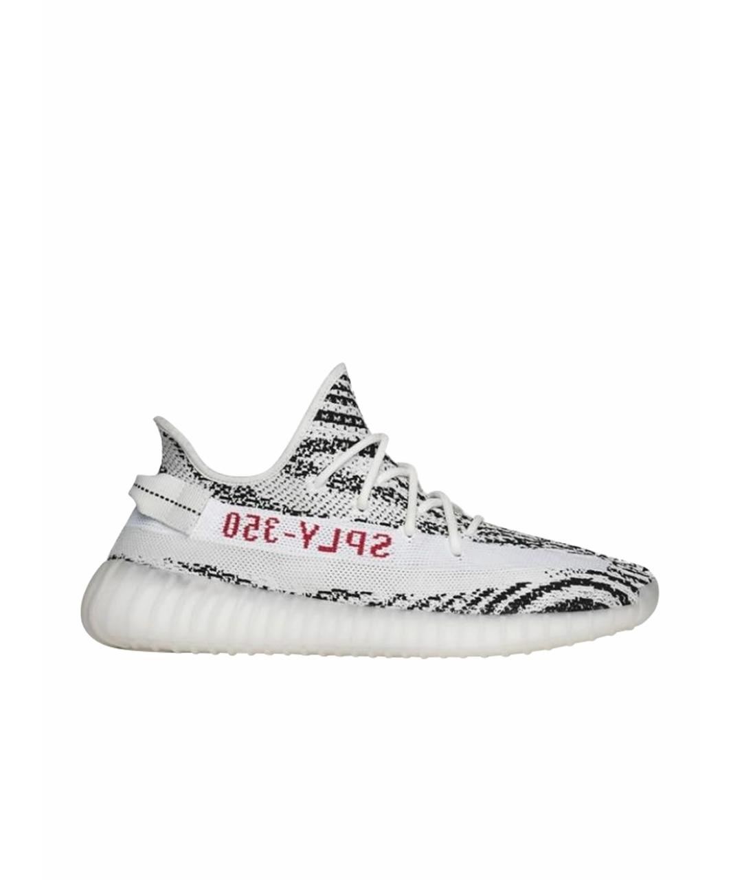 ADIDAS YEEZY Белые текстильные низкие кроссовки / кеды, фото 1