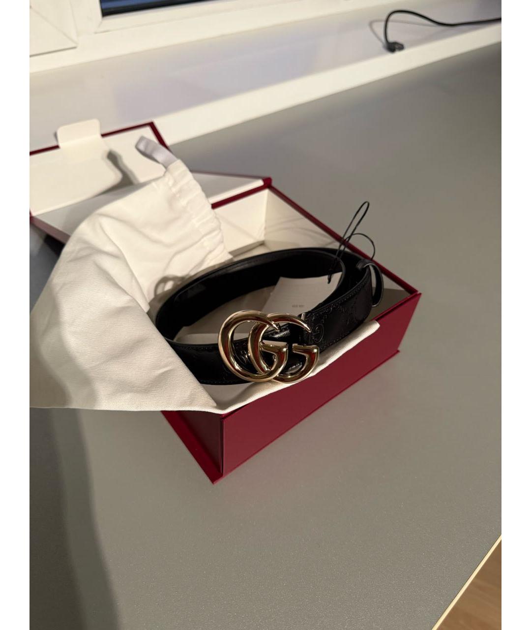 GUCCI Черный кожаный ремень, фото 5