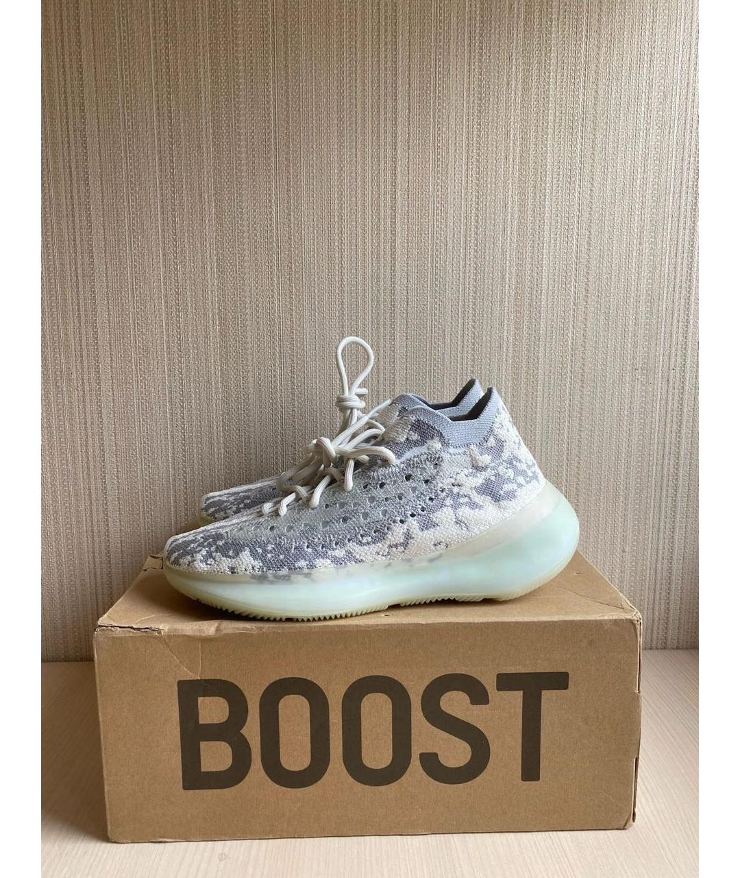 ADIDAS YEEZY Белые текстильные низкие кроссовки / кеды, фото 3