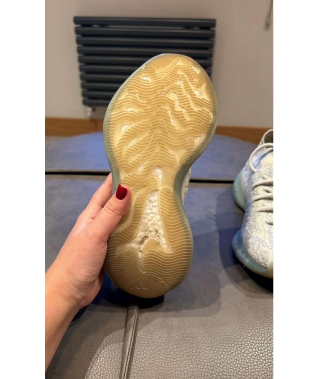 ADIDAS YEEZY Белые текстильные низкие кроссовки / кеды, фото 5