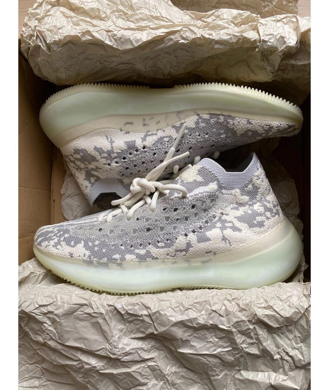 ADIDAS YEEZY Белые текстильные низкие кроссовки / кеды, фото 2