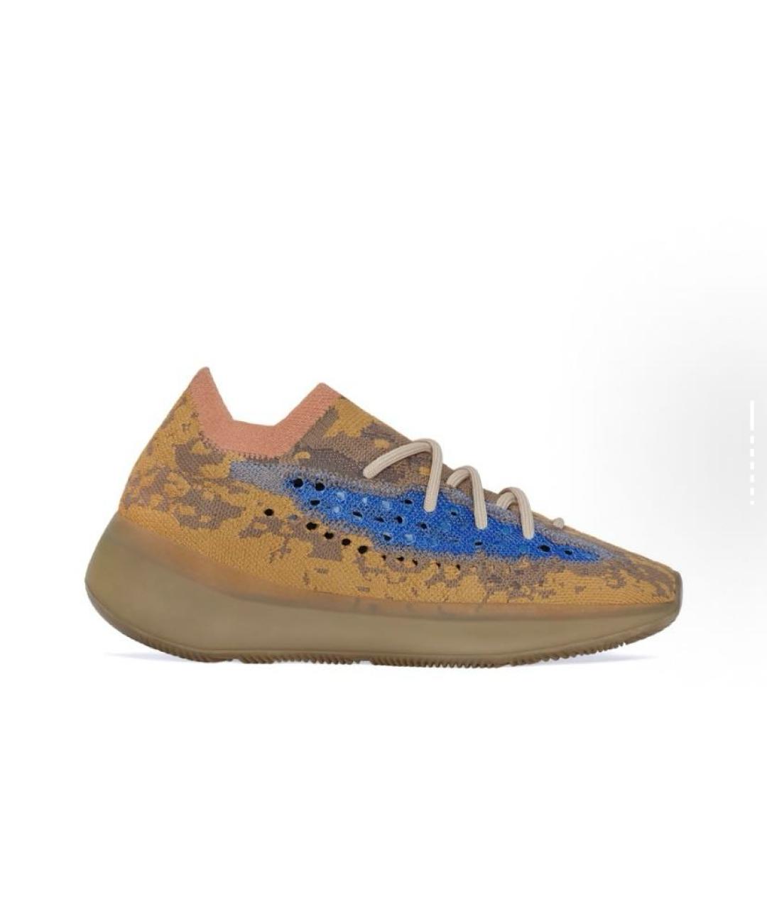 ADIDAS YEEZY Горчичные текстильные низкие кроссовки / кеды, фото 5