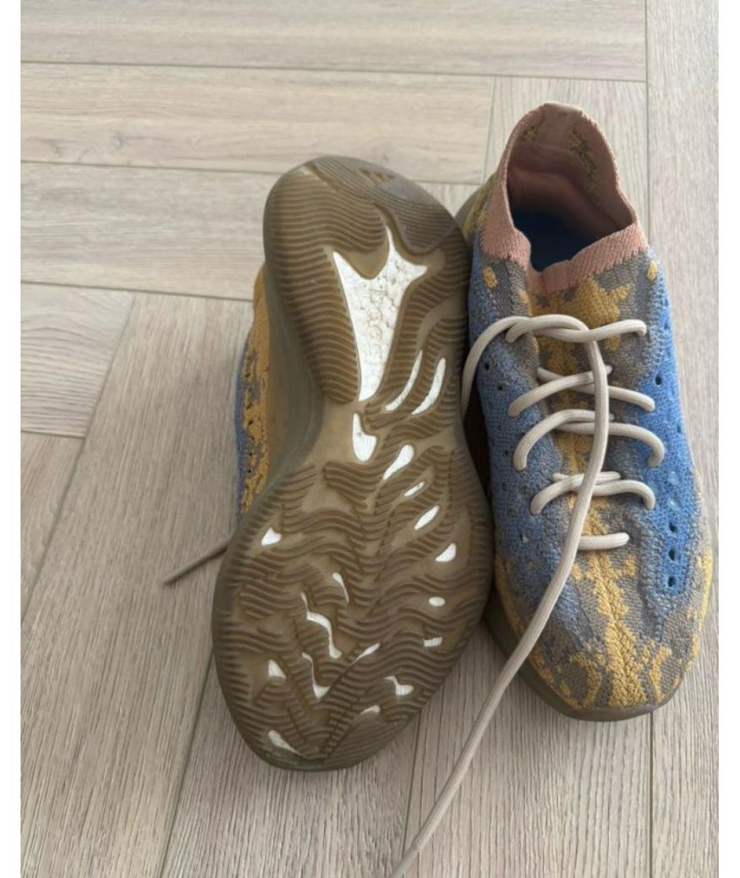 ADIDAS YEEZY Горчичные текстильные низкие кроссовки / кеды, фото 4