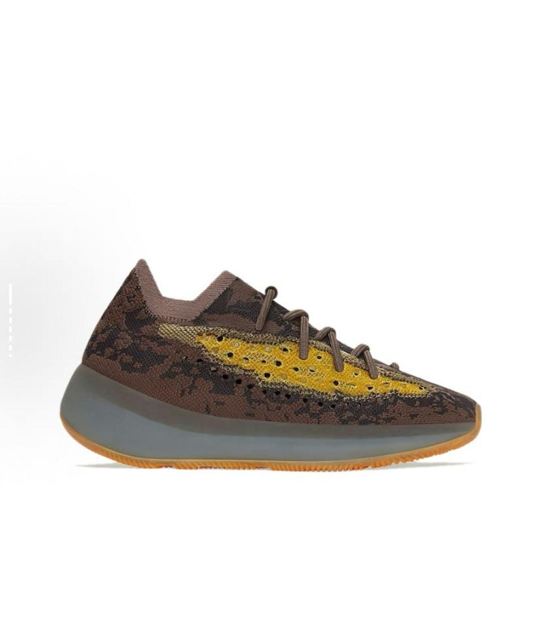 ADIDAS YEEZY Коричневые текстильные низкие кроссовки / кеды, фото 6