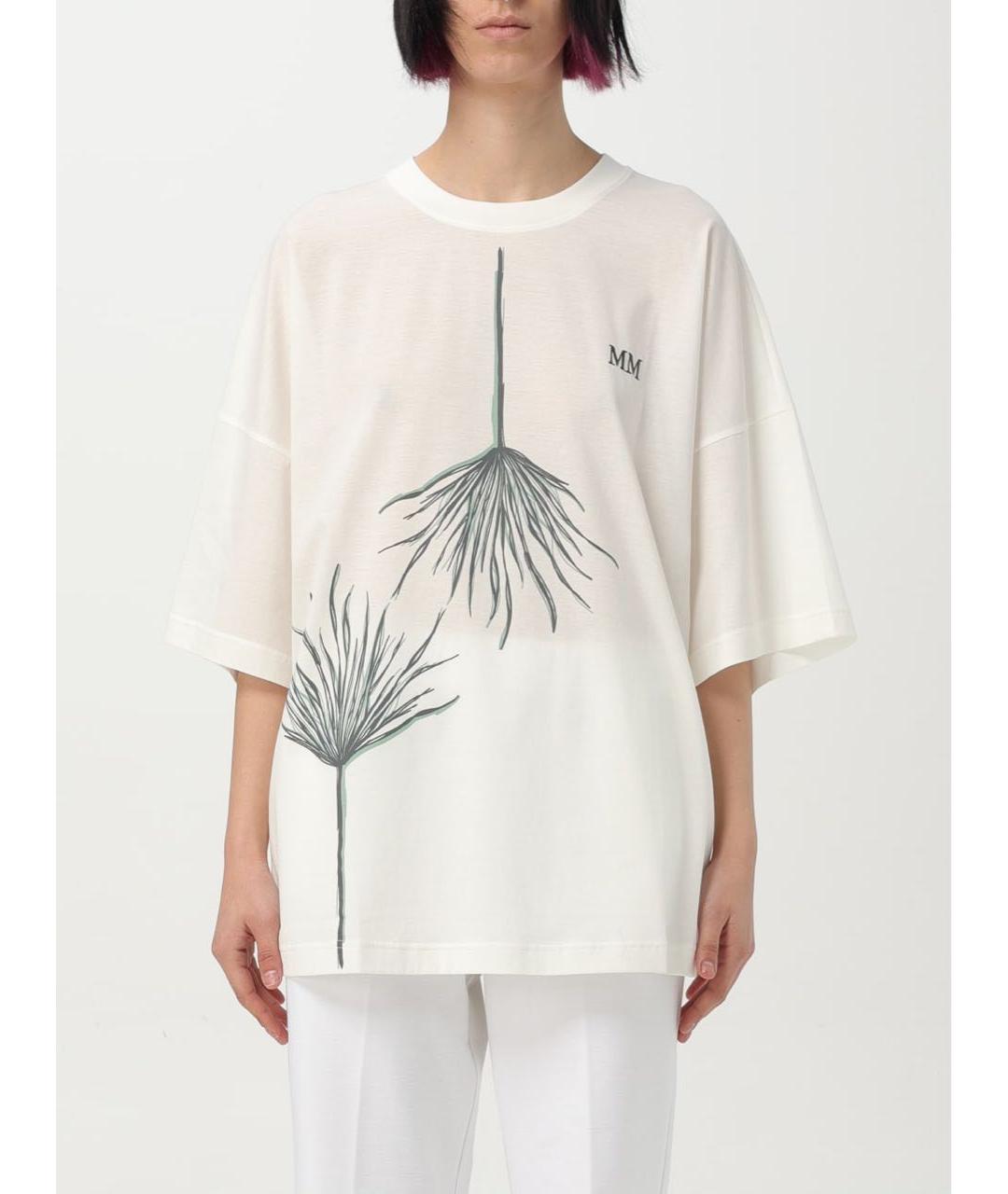 MAX MARA Белая хлопковая футболка, фото 6