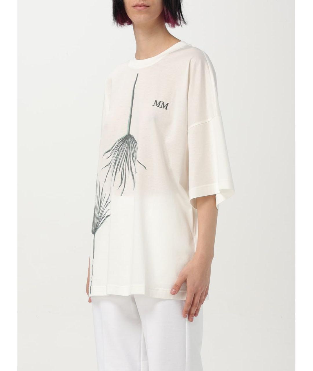MAX MARA Белая хлопковая футболка, фото 2