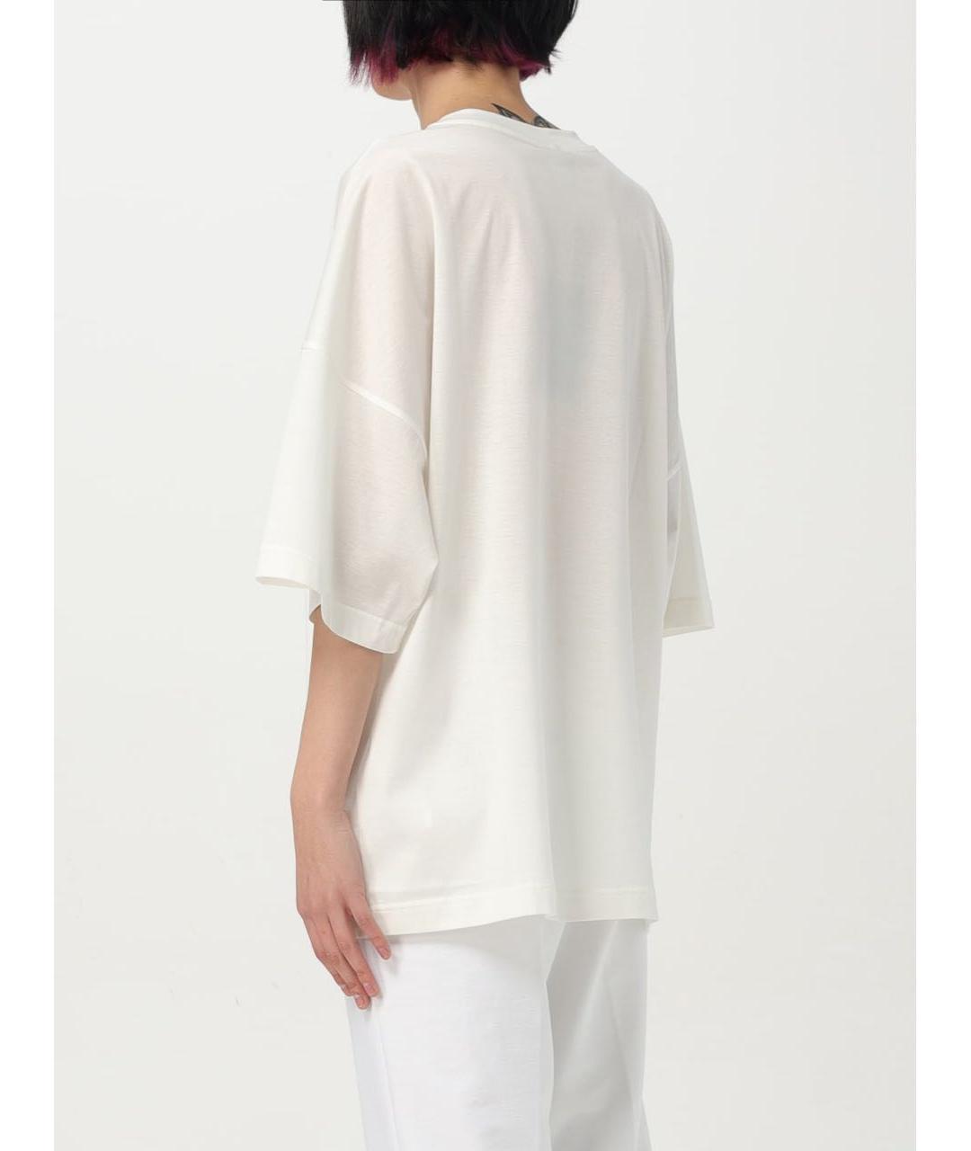MAX MARA Белая хлопковая футболка, фото 3