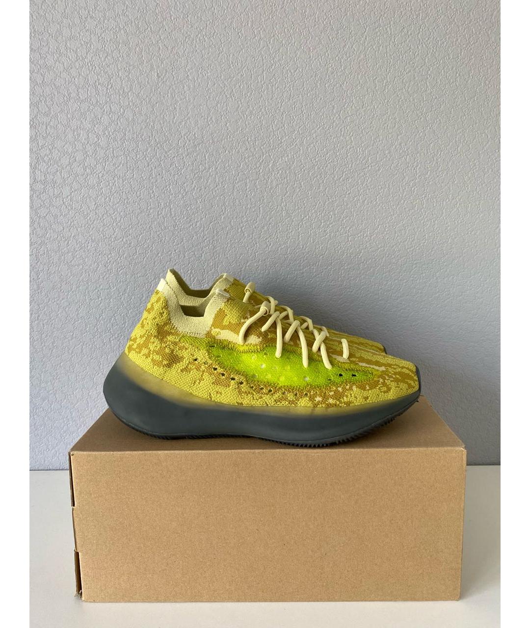 ADIDAS YEEZY Зеленые текстильные низкие кроссовки / кеды, фото 2
