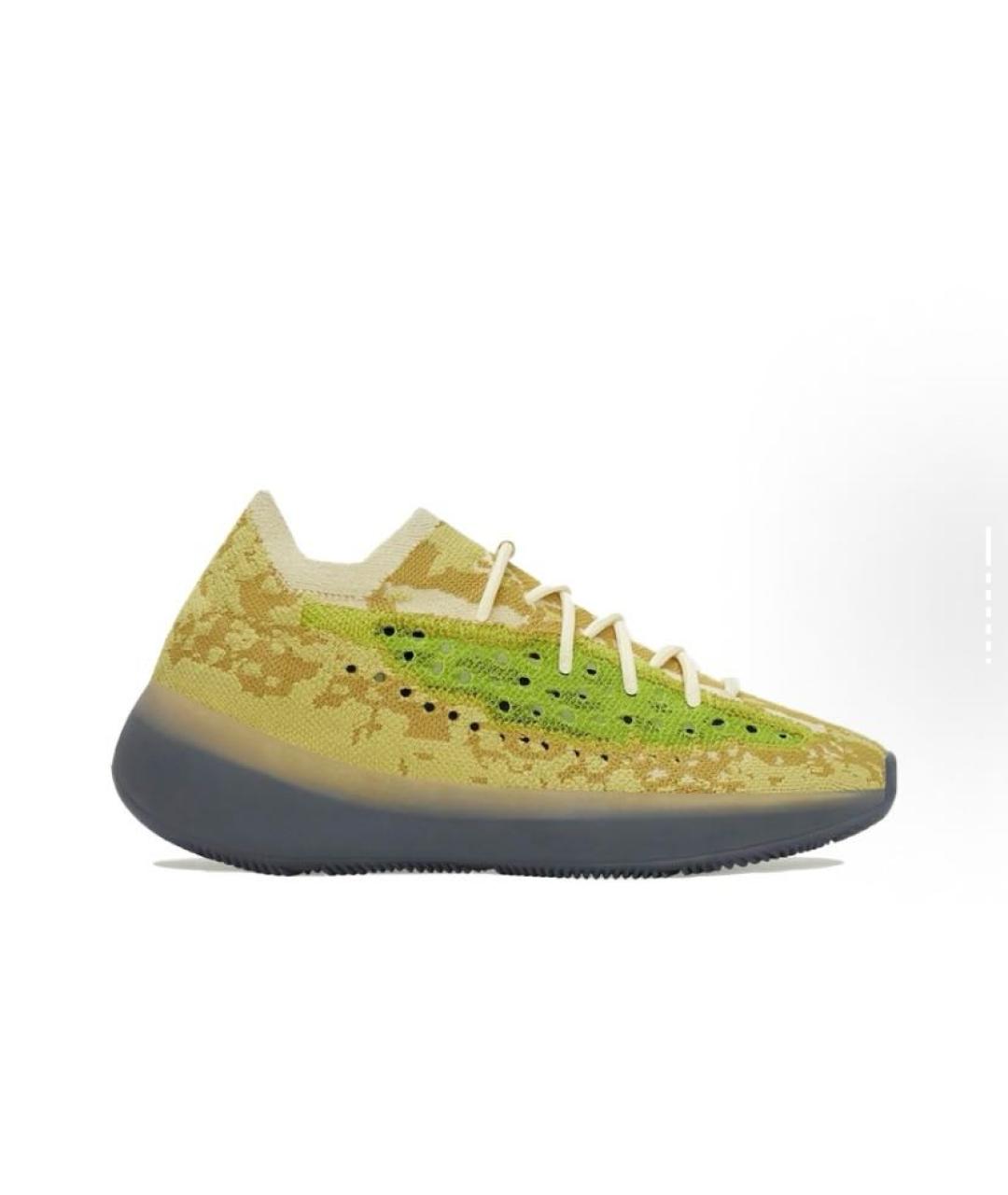 ADIDAS YEEZY Зеленые текстильные низкие кроссовки / кеды, фото 5