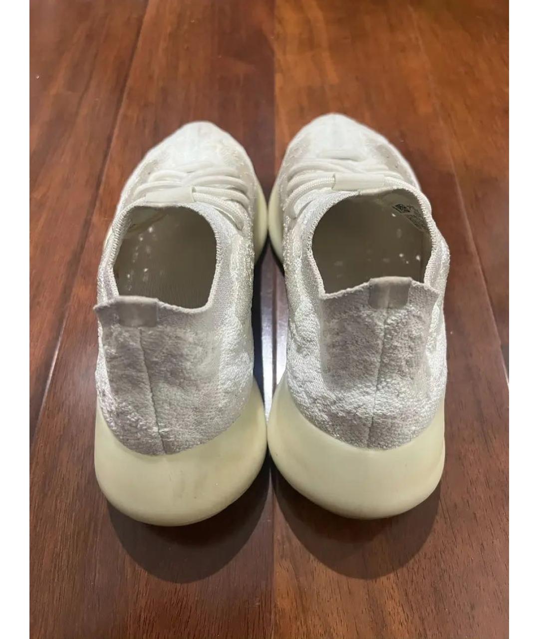ADIDAS YEEZY Белые текстильные низкие кроссовки / кеды, фото 4