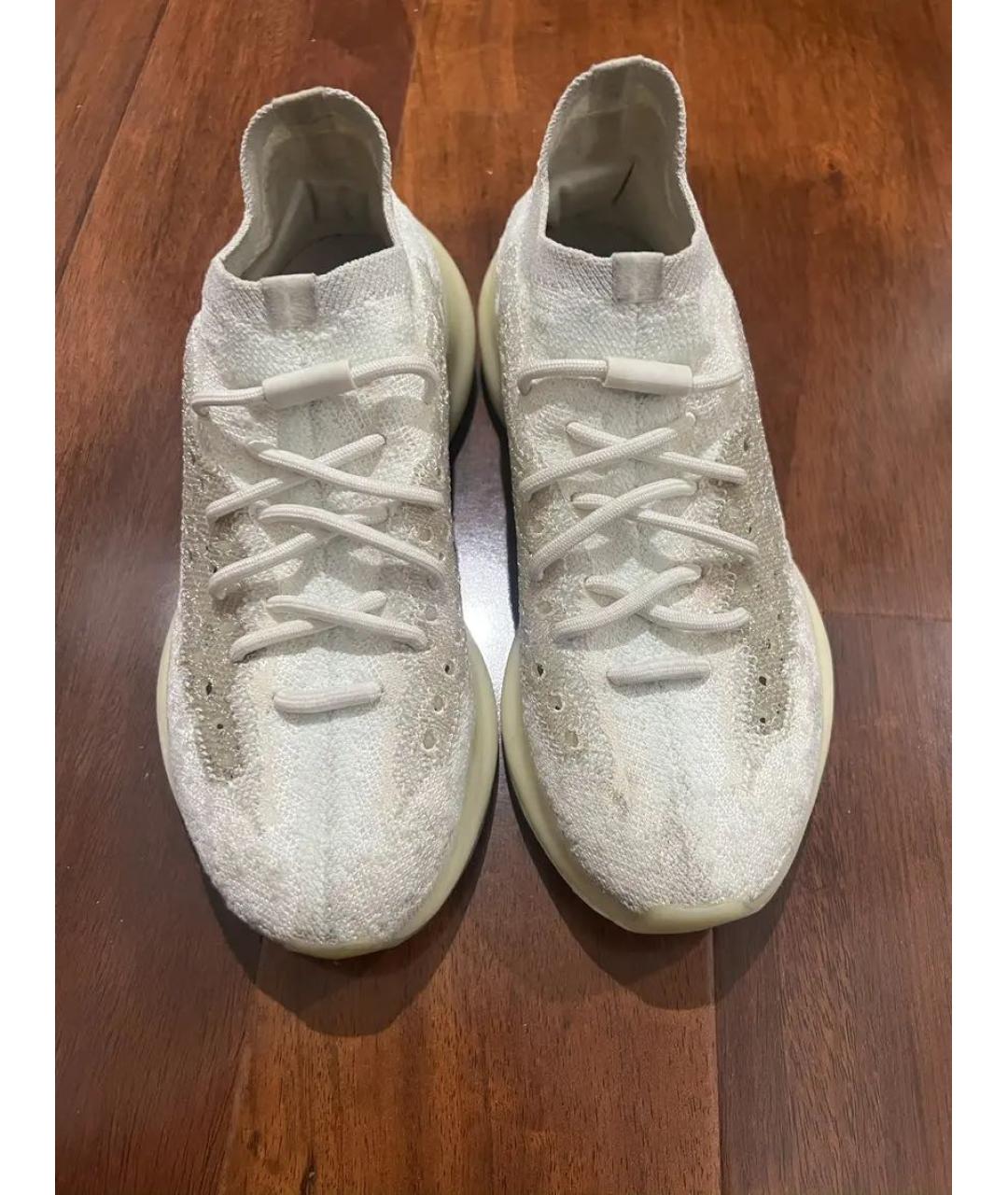 ADIDAS YEEZY Белые текстильные низкие кроссовки / кеды, фото 2