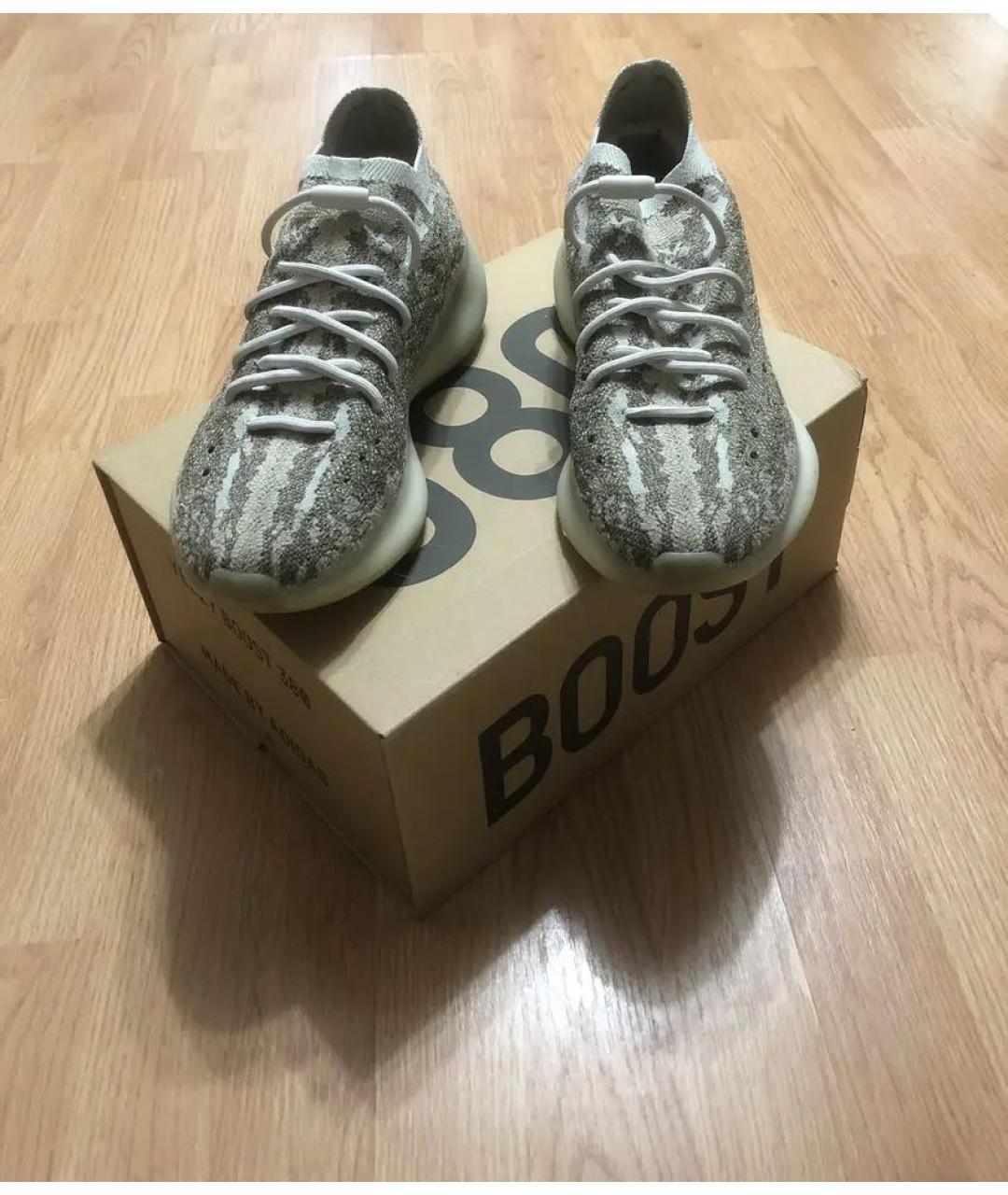 ADIDAS YEEZY Серые текстильные низкие кроссовки / кеды, фото 2