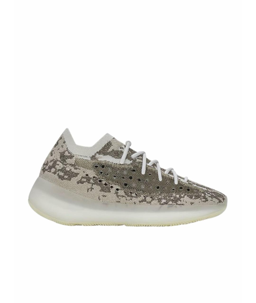 ADIDAS YEEZY Серые текстильные низкие кроссовки / кеды, фото 1