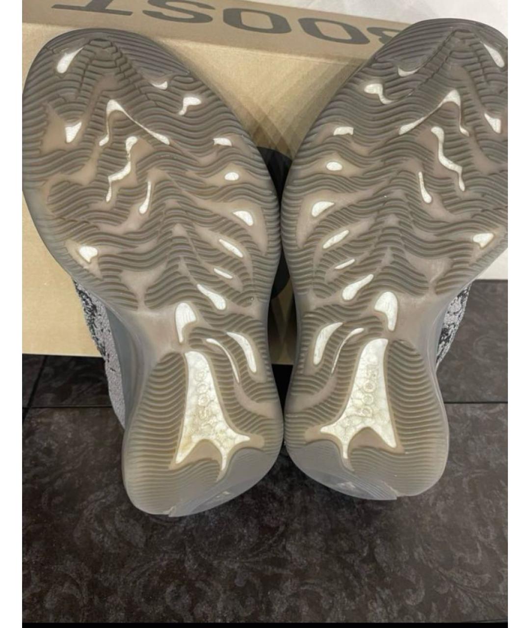 ADIDAS YEEZY Антрацитовые текстильные низкие кроссовки / кеды, фото 4