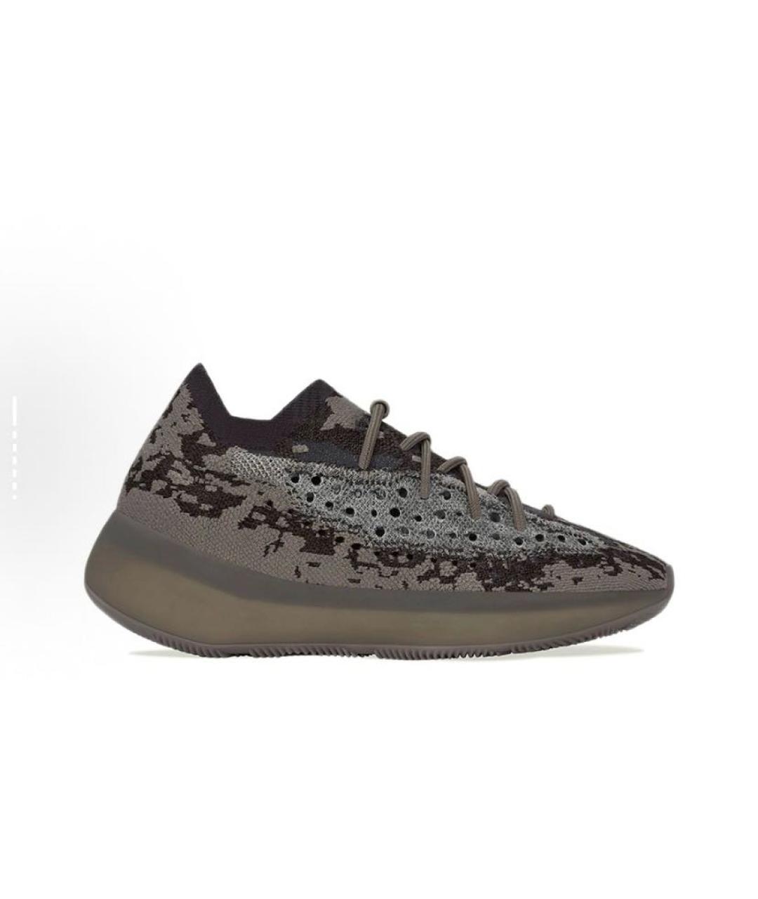 ADIDAS YEEZY Антрацитовые текстильные низкие кроссовки / кеды, фото 5