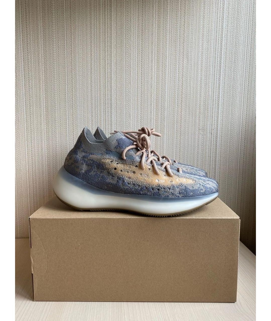 ADIDAS YEEZY Серые текстильные низкие кроссовки / кеды, фото 4