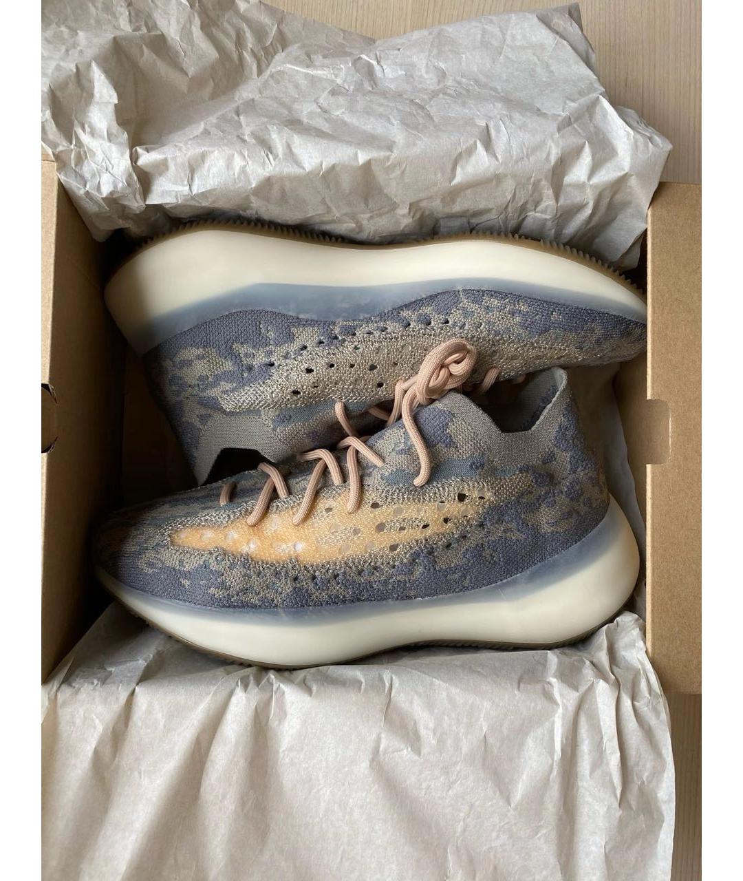 ADIDAS YEEZY Серые текстильные низкие кроссовки / кеды, фото 2