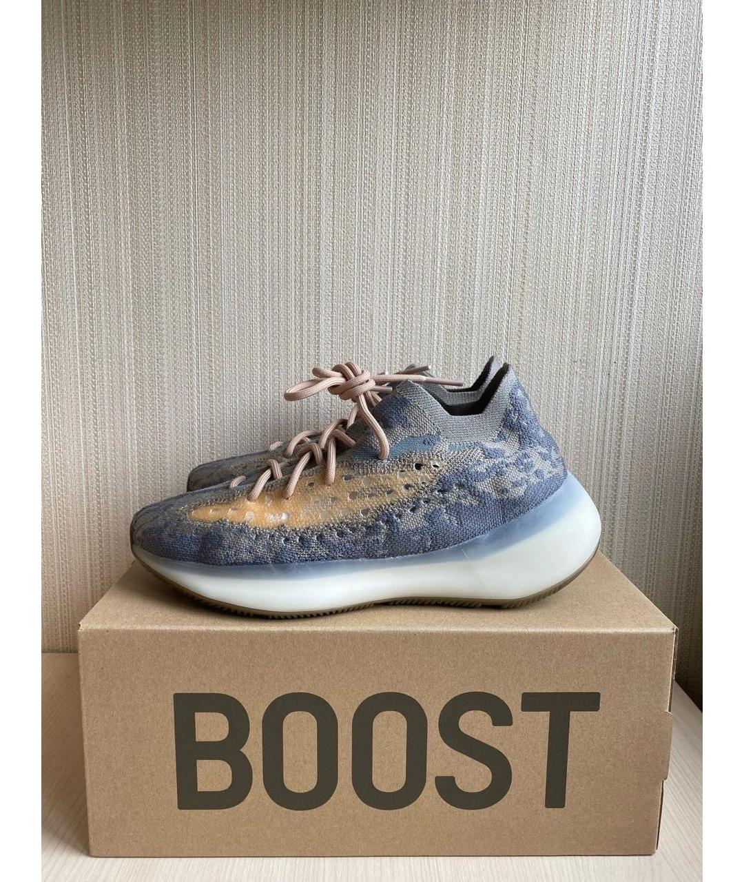 ADIDAS YEEZY Серые текстильные низкие кроссовки / кеды, фото 3