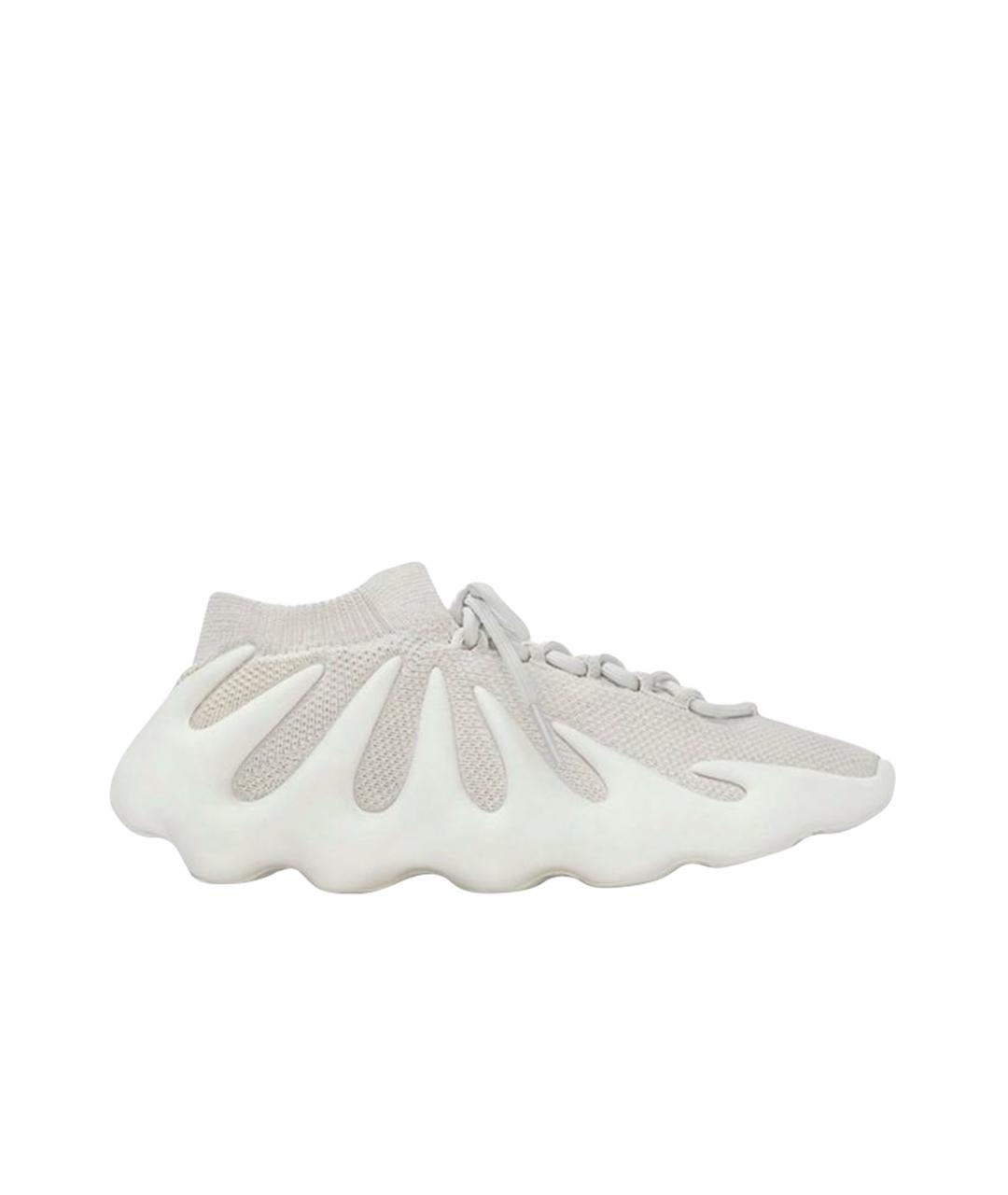 ADIDAS YEEZY Белые текстильные низкие кроссовки / кеды, фото 1