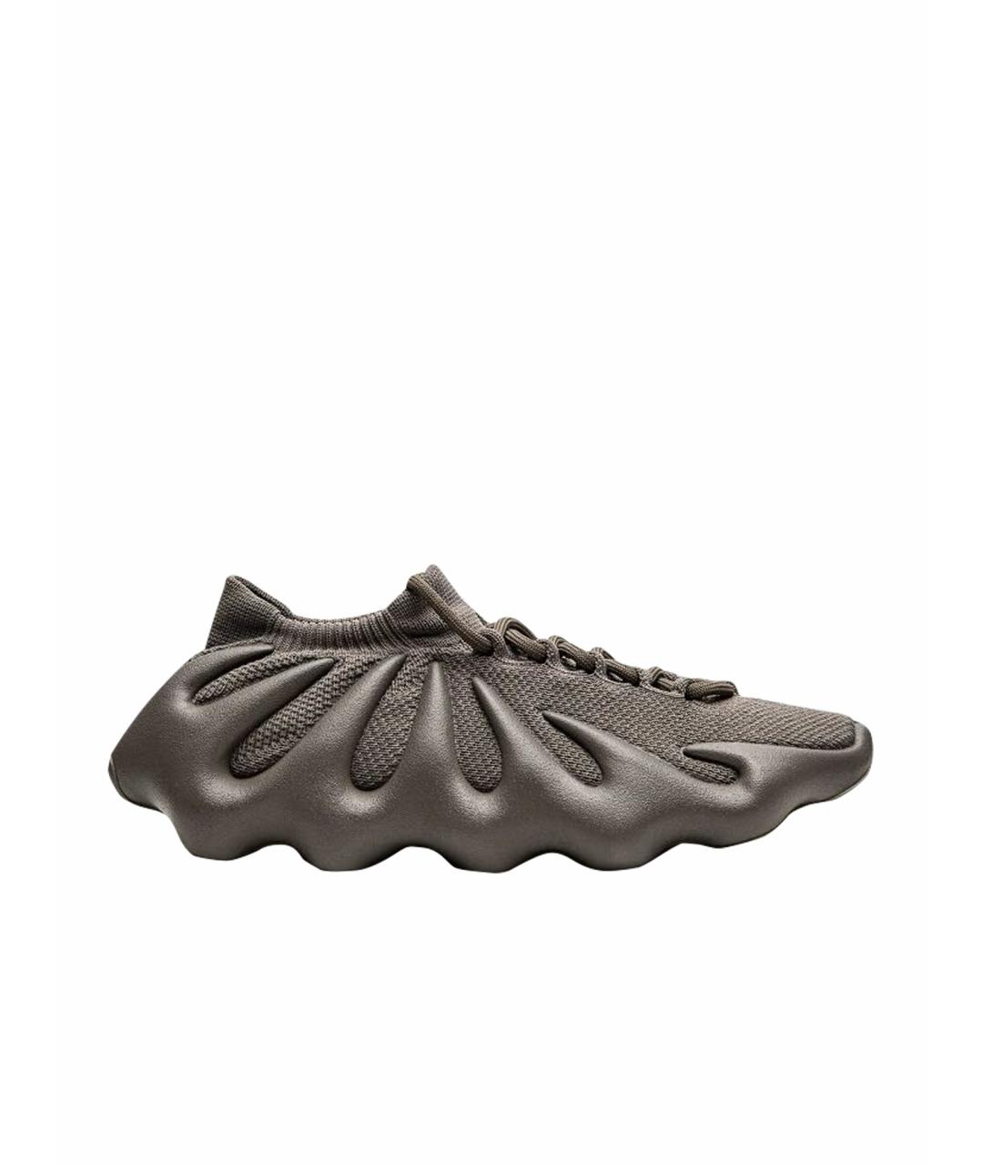 ADIDAS YEEZY Антрацитовые текстильные низкие кроссовки / кеды, фото 5